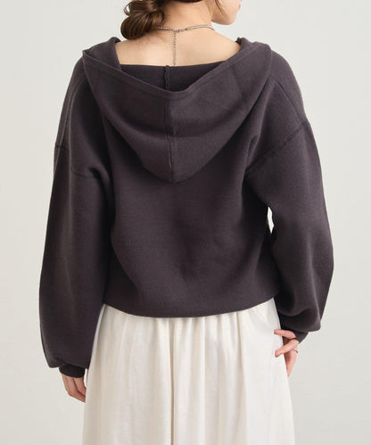 連帽拉鍊針織衫