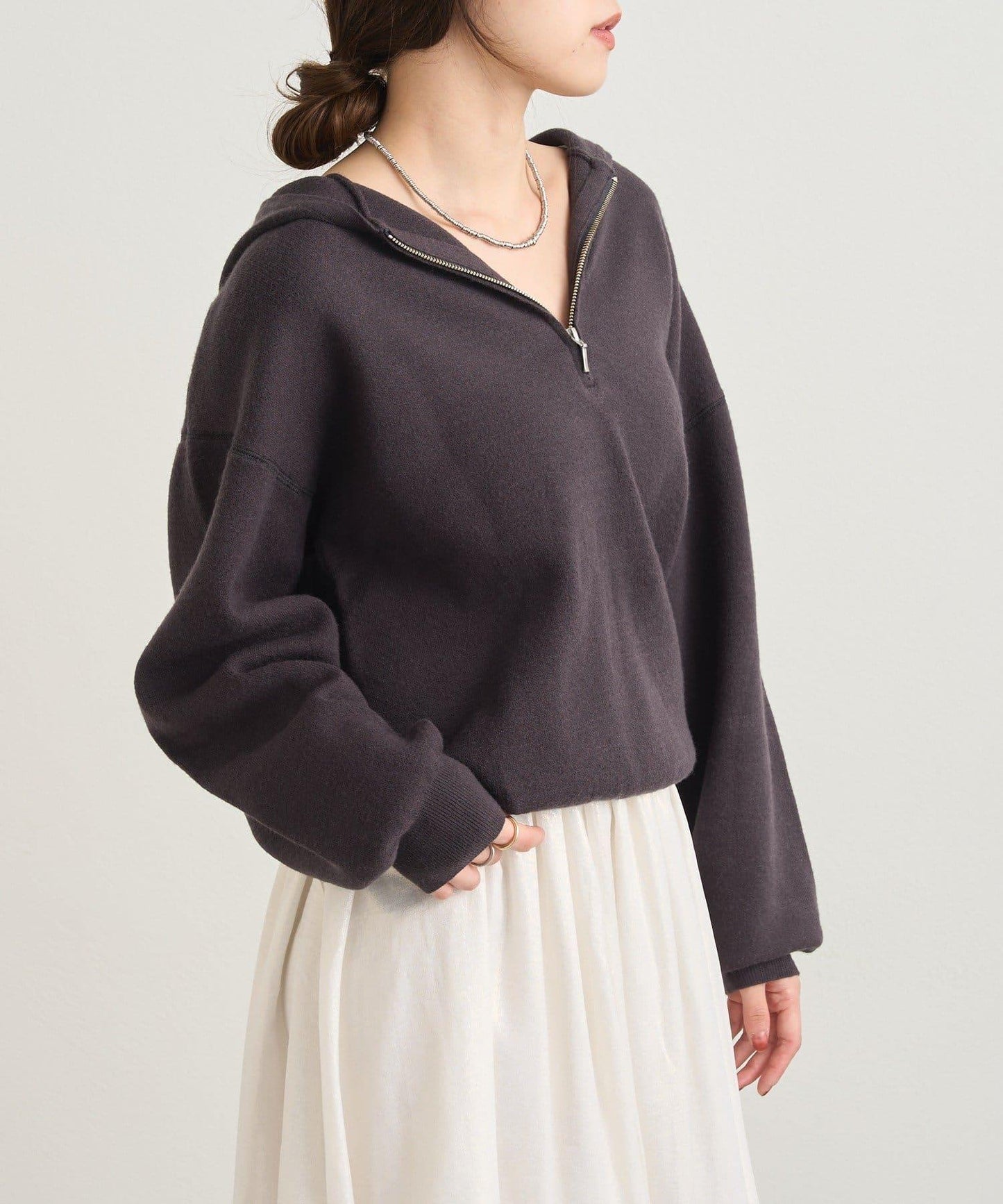 連帽拉鍊針織衫