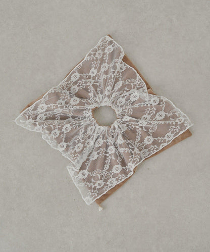 【Chico】天鵝絨大號蕾絲髮圈