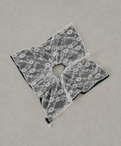 【Chico】天鵝絨大號蕾絲髮圈