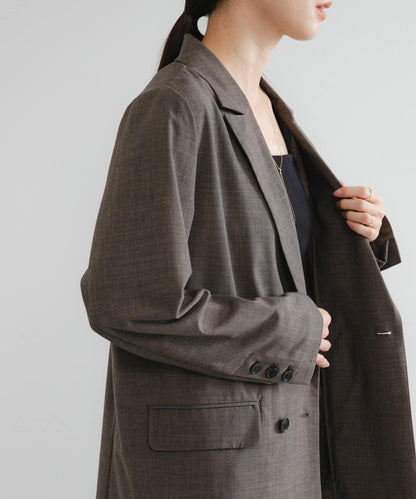 羊毛混紡雙排扣西裝外套