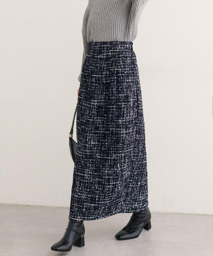 混紡高腰修身半身裙