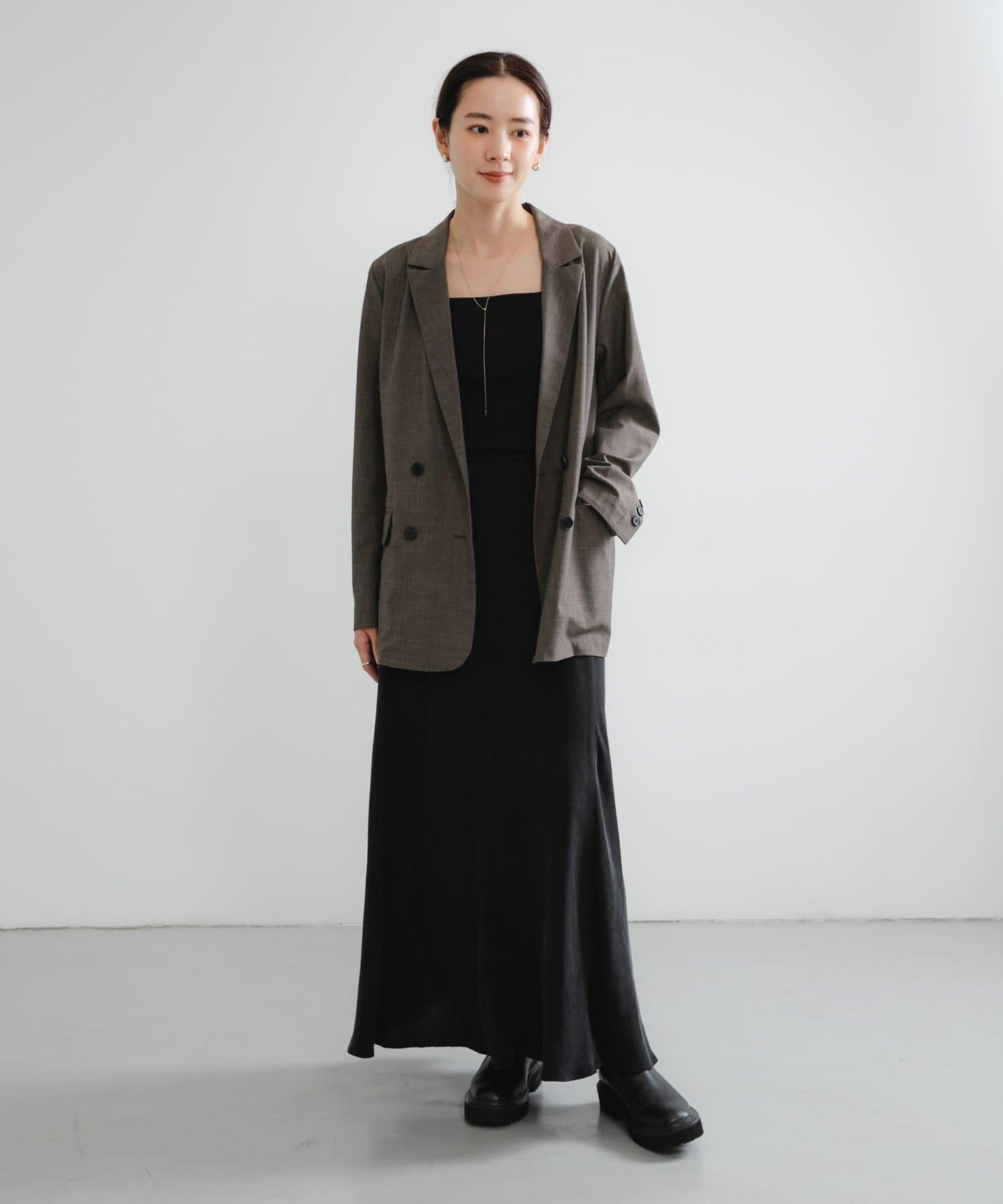 羊毛混紡雙排扣西裝外套