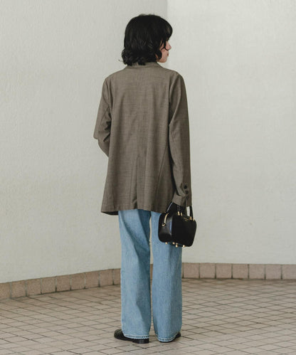 羊毛混紡雙排扣西裝外套