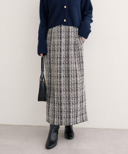 混紡高腰修身半身裙