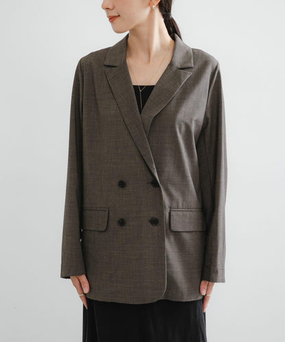 羊毛混紡雙排扣西裝外套