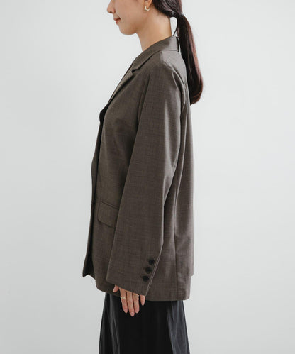 羊毛混紡雙排扣西裝外套