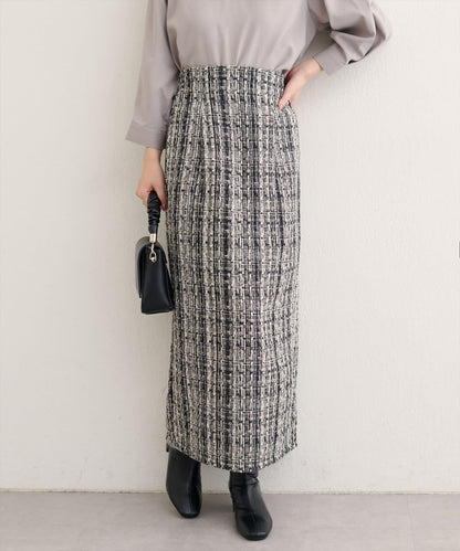 混紡高腰修身半身裙