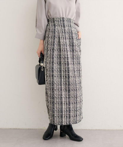 混紡高腰修身半身裙