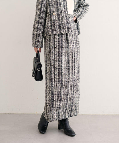 混紡高腰修身半身裙