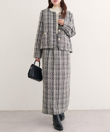 混紡高腰修身半身裙