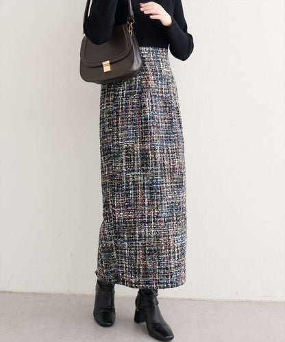 混紡高腰修身半身裙