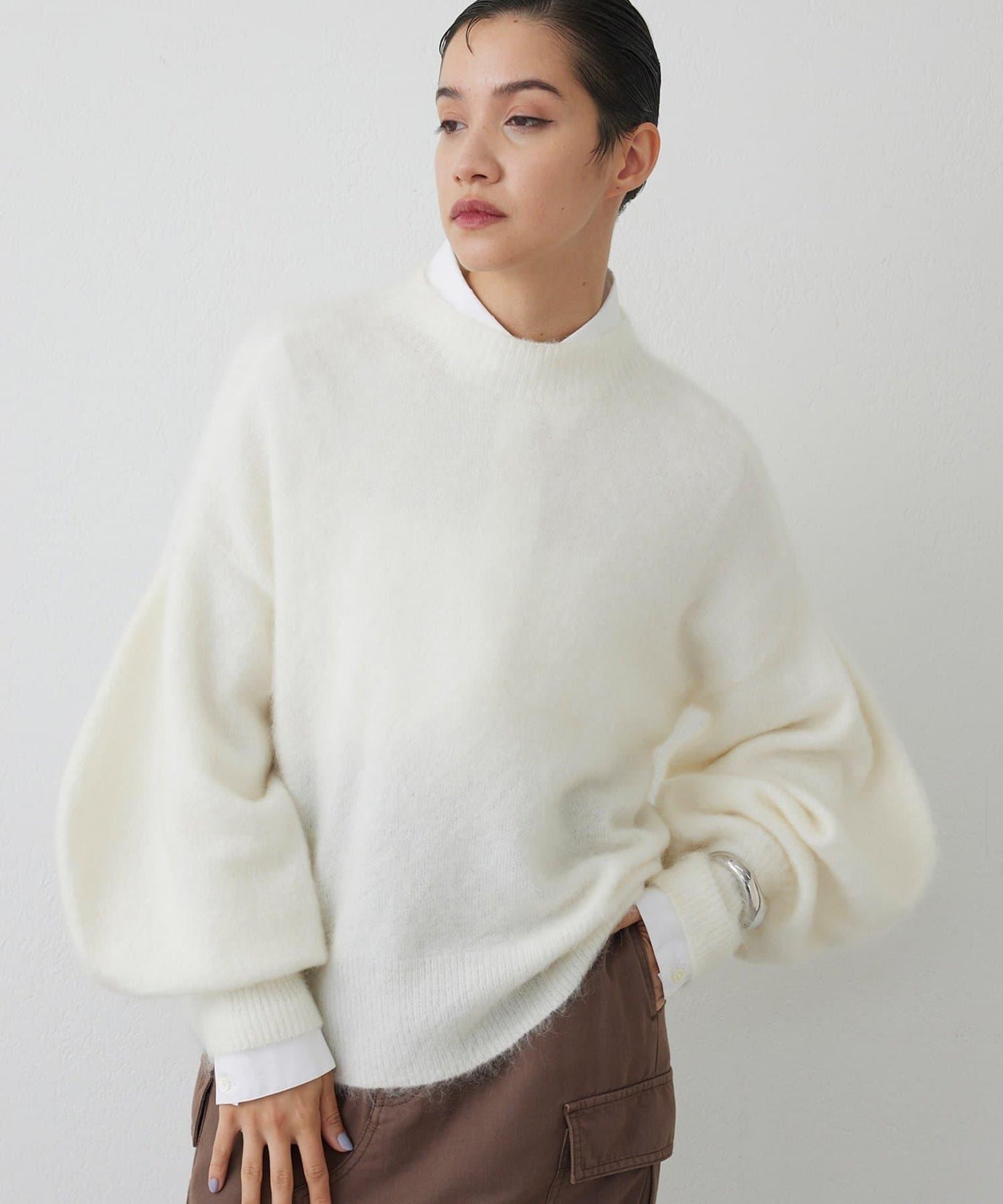 【THE PAUSE】泡泡袖針織衫