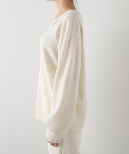 【THE PAUSE】亨利領刺繡套頭衫