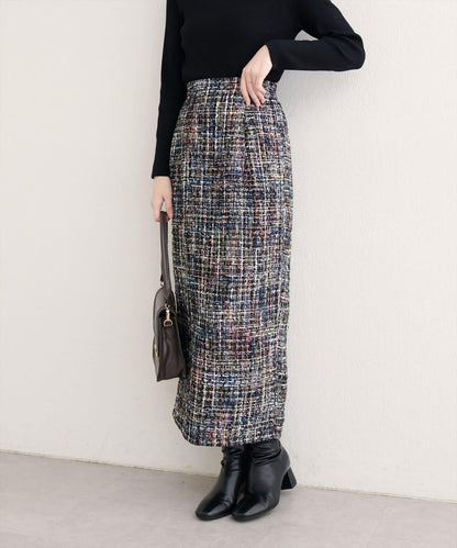 混紡高腰修身半身裙