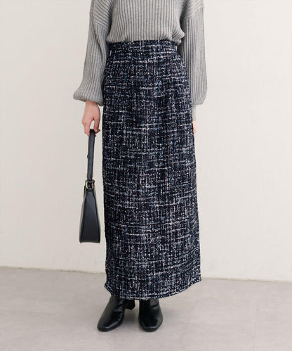 混紡高腰修身半身裙