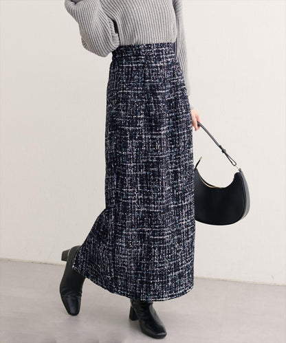 混紡高腰修身半身裙