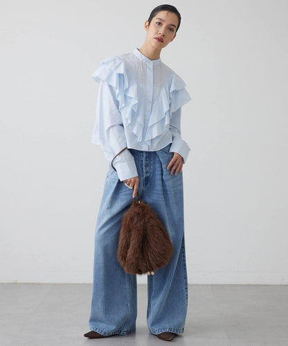 【THE PAUSE】仿皮草抽繩揹包