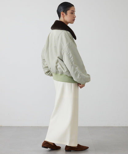 【THE PAUSE】羊毛針織紐扣半身裙