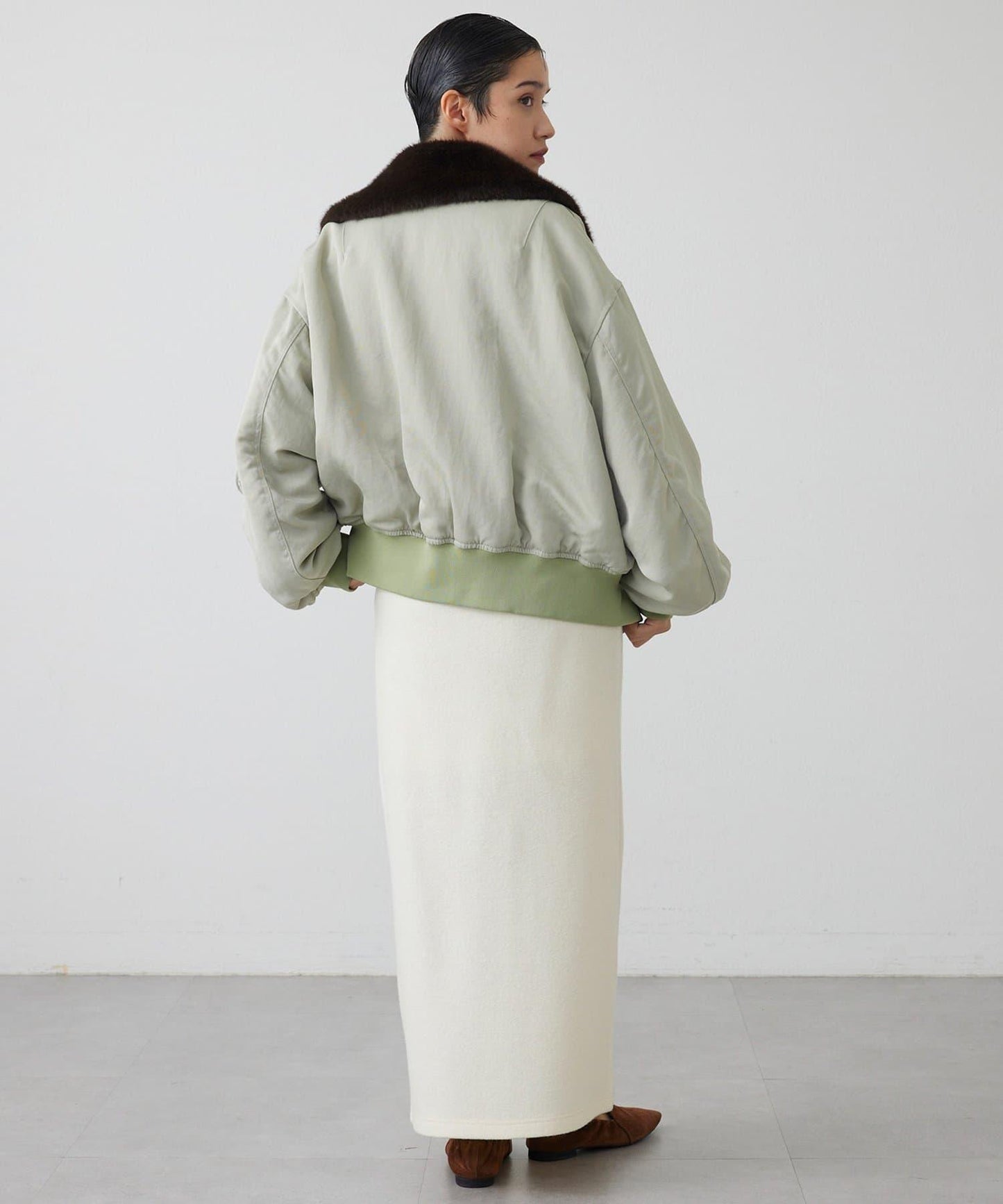 【THE PAUSE】羊毛針織紐扣半身裙