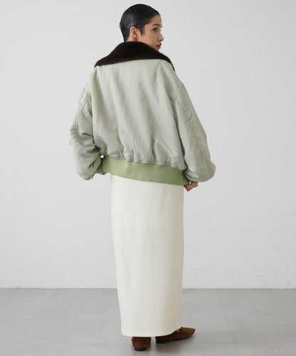 【THE PAUSE】羊毛針織紐扣半身裙