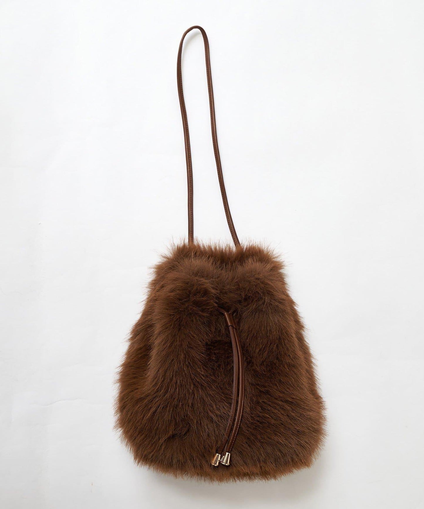 【THE PAUSE】仿皮草抽繩揹包