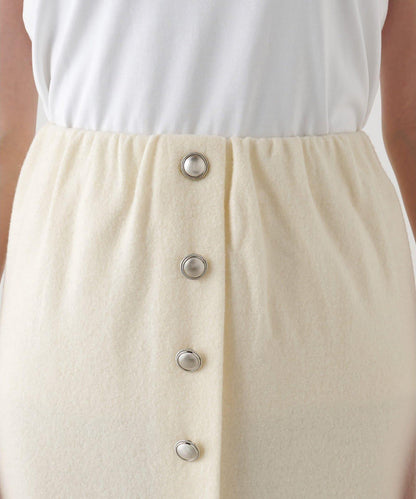 【THE PAUSE】羊毛針織紐扣半身裙