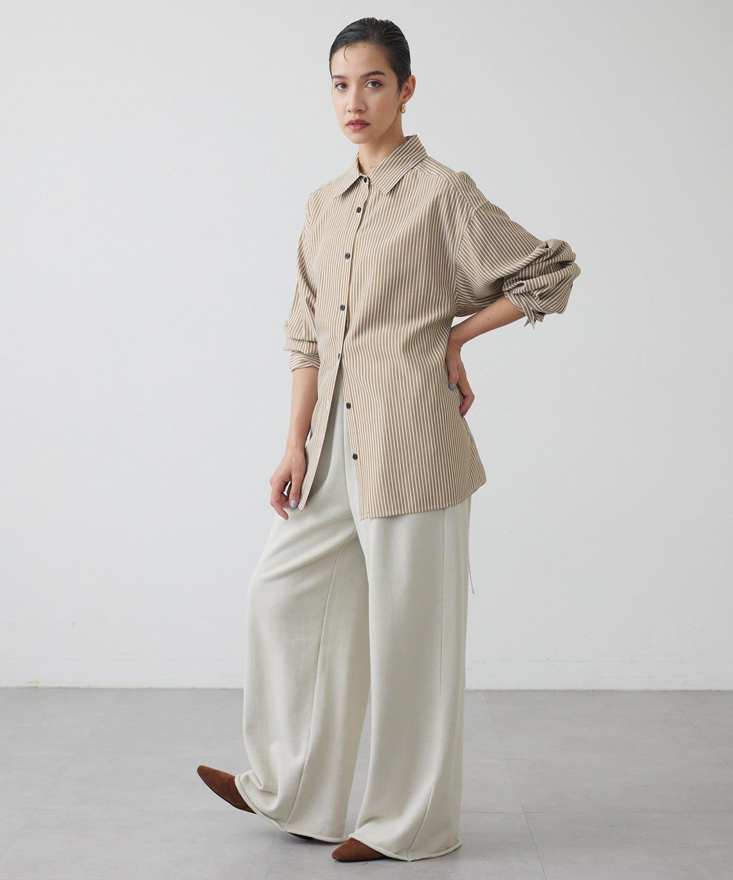 【THE PAUSE】條紋修身襯衫