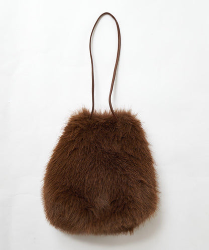 【THE PAUSE】仿皮草抽繩揹包