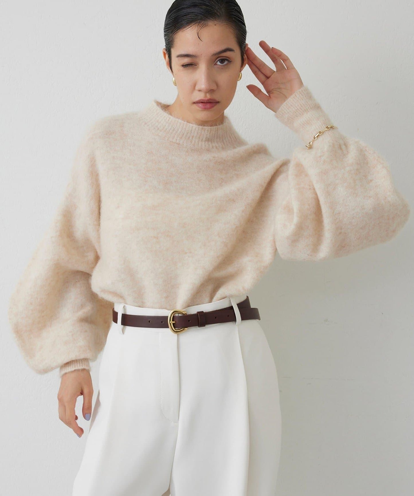 【THE PAUSE】泡泡袖針織衫