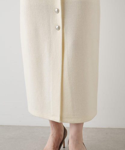 【THE PAUSE】羊毛針織紐扣半身裙