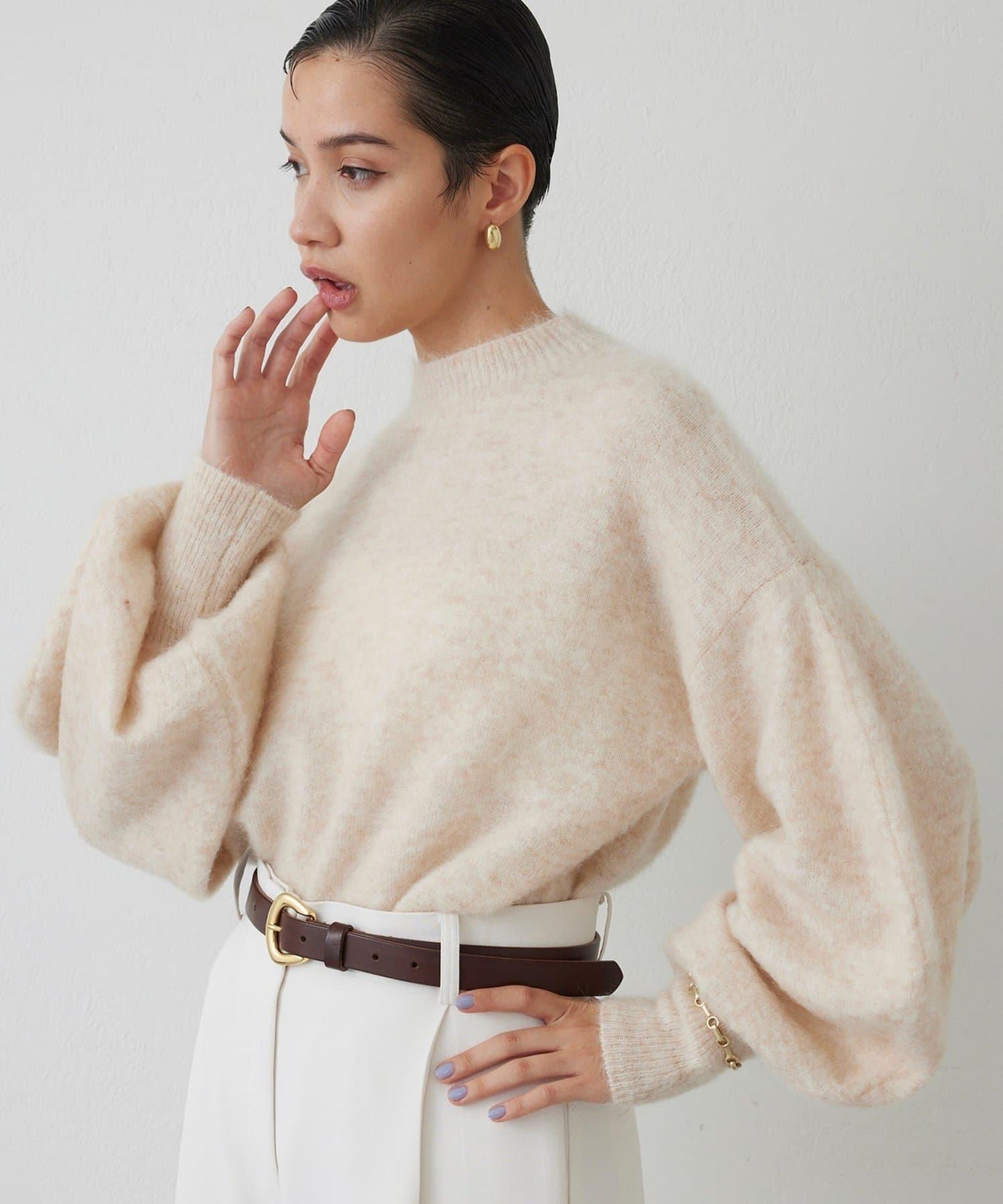 【THE PAUSE】泡泡袖針織衫