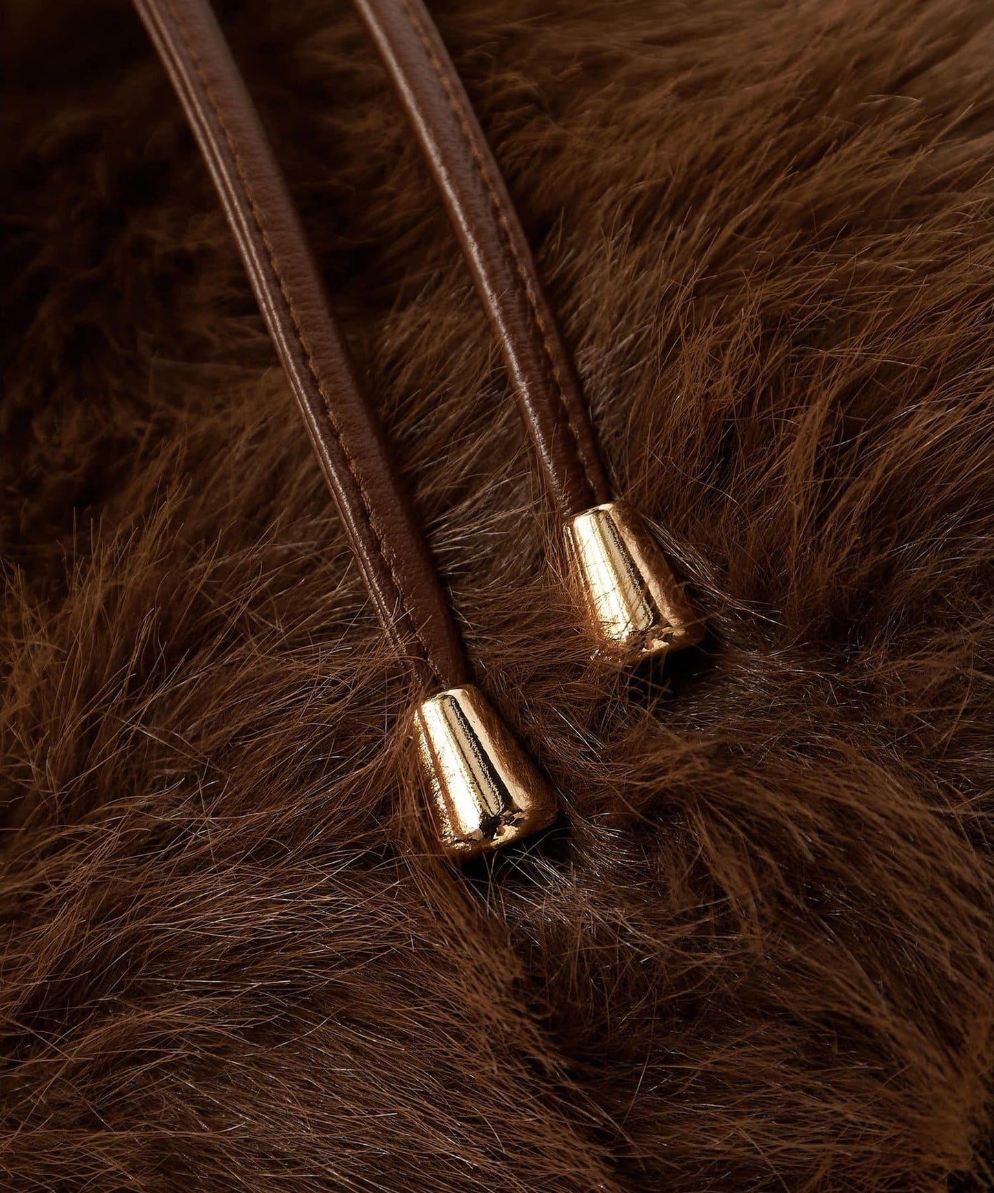 【THE PAUSE】仿皮草抽繩揹包