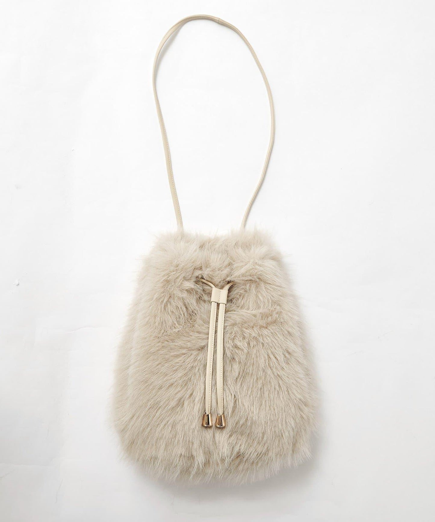 【THE PAUSE】仿皮草抽繩揹包