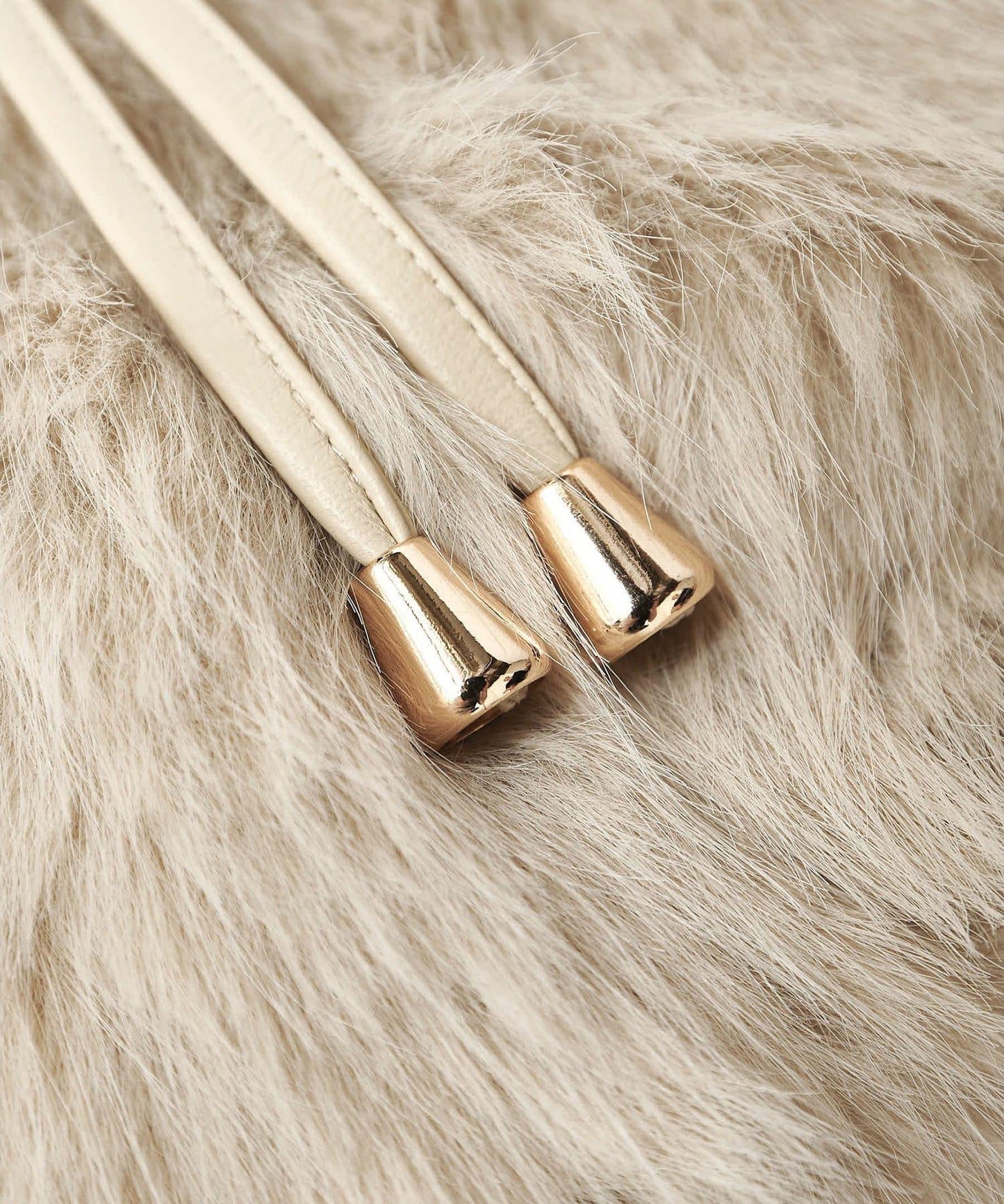 【THE PAUSE】仿皮草抽繩揹包