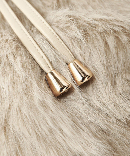 【THE PAUSE】仿皮草抽繩揹包