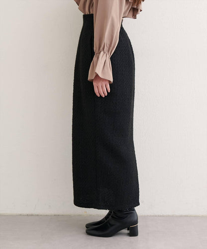 混紡高腰修身半身裙