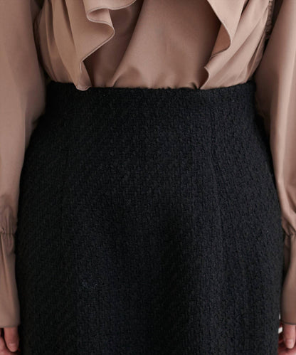 混紡高腰修身半身裙
