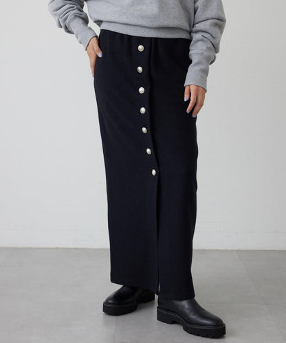 【THE PAUSE】羊毛針織紐扣半身裙