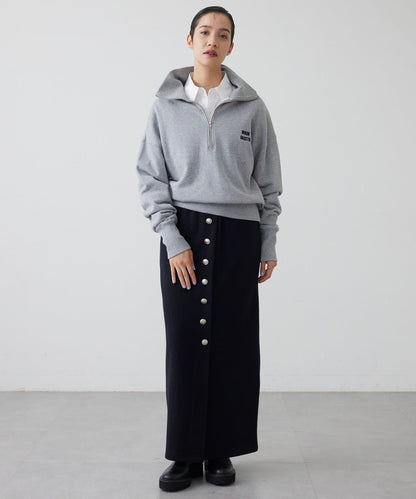 【THE PAUSE】羊毛針織紐扣半身裙