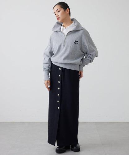 【THE PAUSE】羊毛針織紐扣半身裙