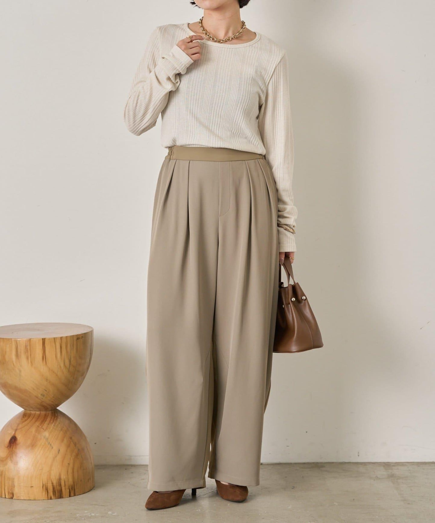 隨機亮絲羅紋針織衫