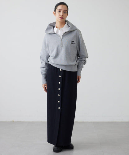 【THE PAUSE】羊毛針織紐扣半身裙