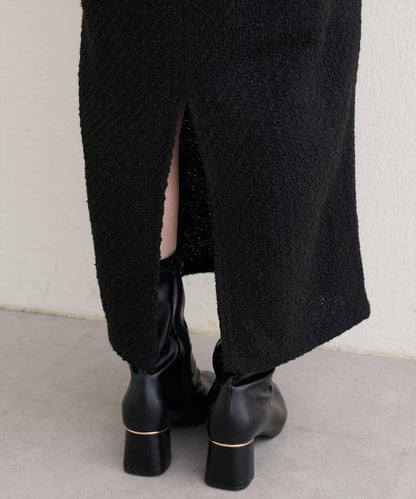 混紡高腰修身半身裙