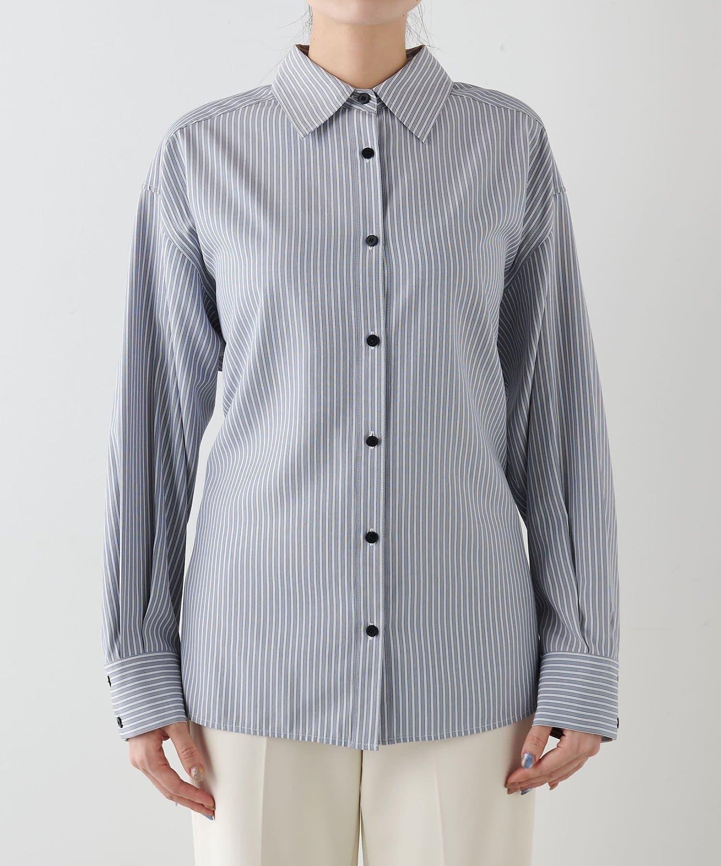 【THE PAUSE】條紋修身襯衫