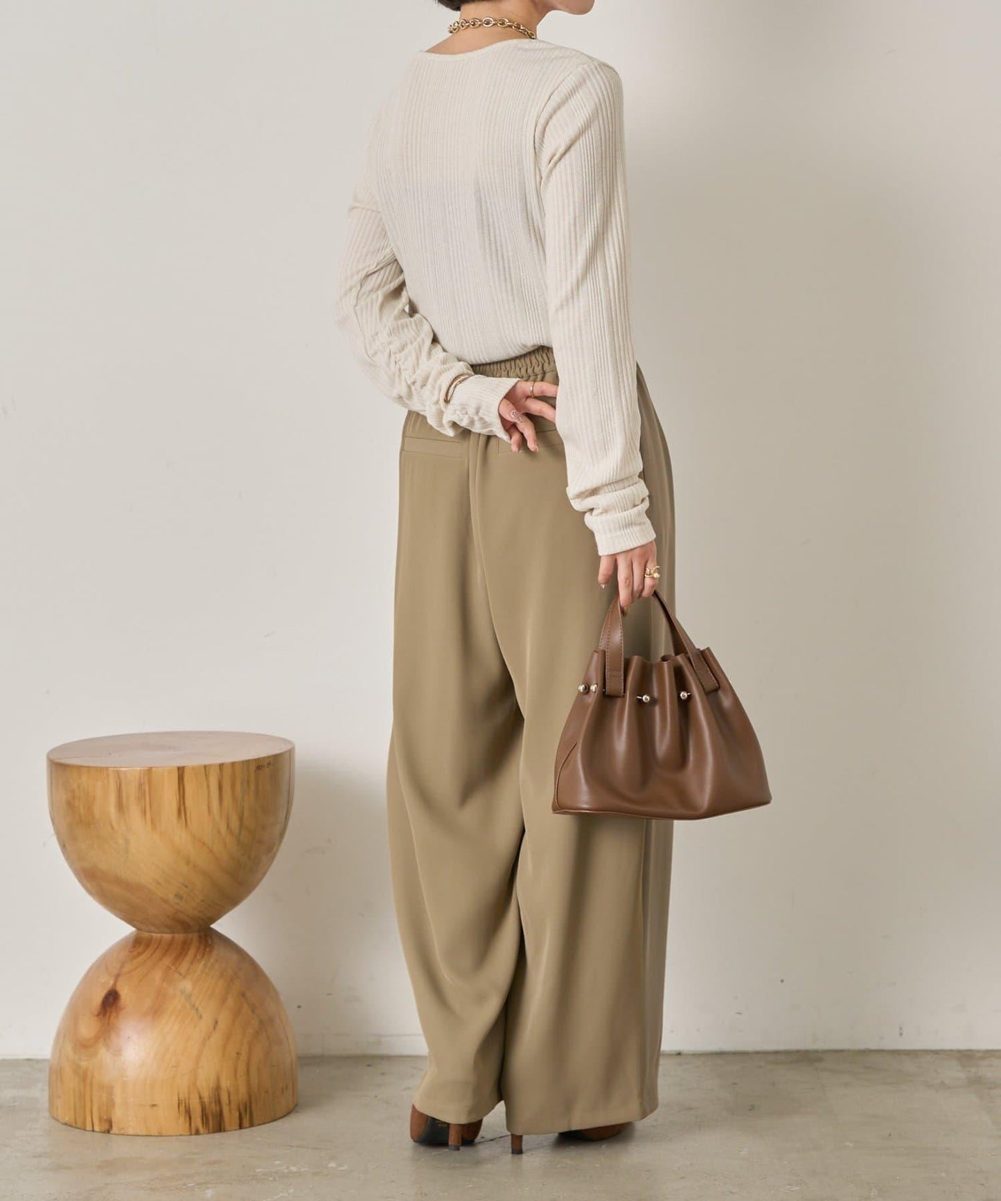 隨機亮絲羅紋針織衫