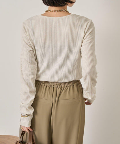 隨機亮絲羅紋針織衫