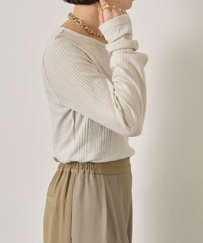 隨機亮絲羅紋針織衫