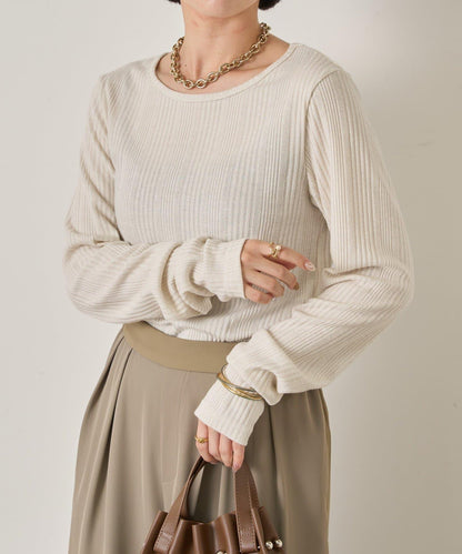 隨機亮絲羅紋針織衫