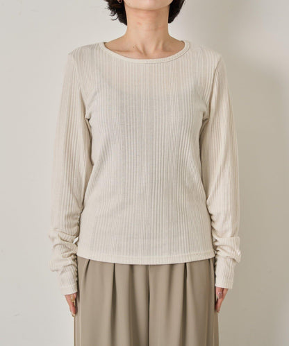 隨機亮絲羅紋針織衫